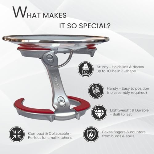 Trivae Pot Lid Holder While Cooking, 4-in-1 Kitchen Trivet & Pan Lid Holder - Image 4