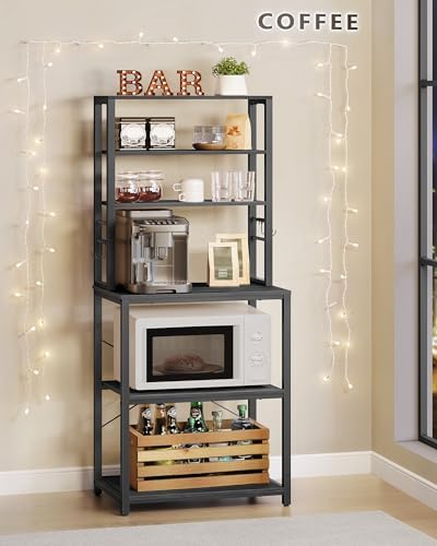 VASAGLE Coffee Bar, 23.6 Inches 6-Tier Baker's Rack with 6 Hooks - Image 4