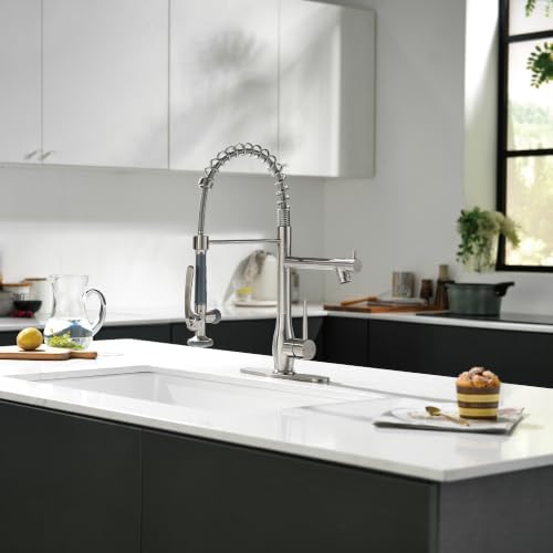 GIMILI Commercial Kitchen Sink Faucet with Pull Down Sprayer Brushed Nickel - Image 6