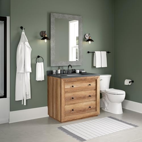 Franklin Brass Woodruff 4-Piece Bathroom Set Matte Black 18" + 6" Towel Rack, Toilet Paper Holder, Hand Towel Holder, Hook | 4-Piece Bath Hardware Accessories Set WDRF64-MB - Image 5