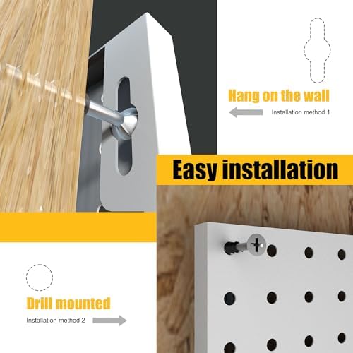 Spampur Peg Board, 6 Pack Metal Pegboard Panels with 50 Hooks - Image 6