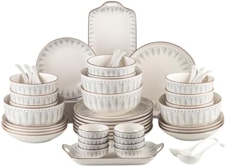 Ceramic Dinnerware Set, Series Kavara Ⅱ, (Blue Stripes) by FANGJING