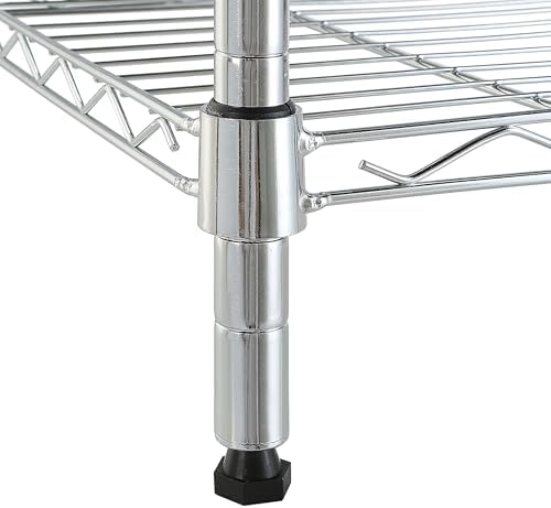 Amazon Basics 5-Shelf Tower Adjustable Storage Shelving Unit, Chrome, 16" x 16" x 54", 150 lbs Per Shelf - Image 5