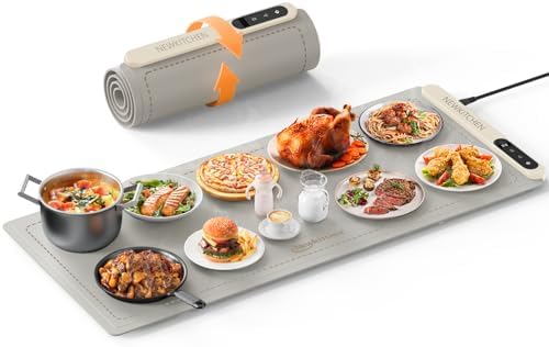 NEWKITCHEN Warming Mat for Food, (XXL 36"x16") Food Warming Mat for Parties Buffet 6 Temp & 6 Hour Settings Upgrade Graphene Fast Full Surface Heating -Versatile Food Warmer for Gatherings, Parties by NewKitchenOfficial
