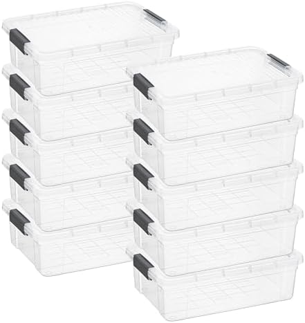 Superio 22.5 Quart Clear Plastic Storage Boxes with Lids, Stackable Organizer Containers, BPA-Free Storage Bins for Home, Office, School & Dorm, 10 Pack by Superio