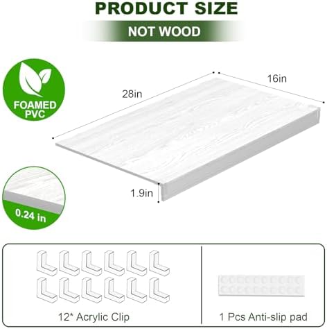 Wire Shelf Cover, PVC Wire Rack Covers for Pantry 28" W X 16" D - Image 4