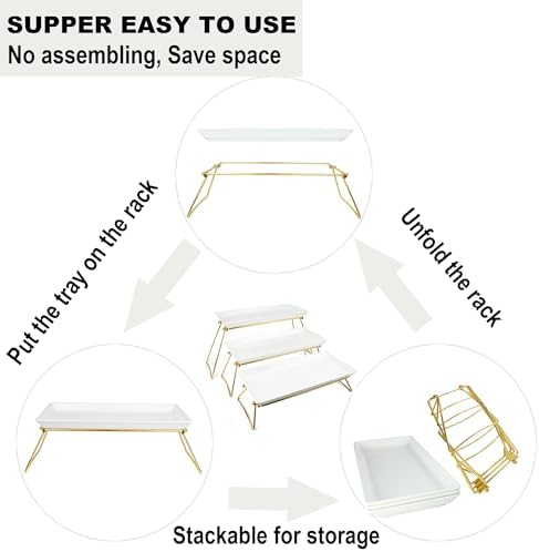 Czlizdyt Extra Large 3 Tier Serving Tray Set, 24x22x9.7 inch - Image 5