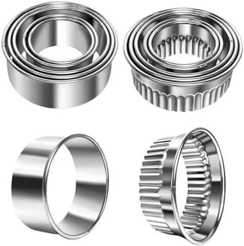 Cookie Cutters Set, 10 Pieces Stainless Steel Round (4.5-8.2 cm) - Cookie Cutter & Biscuit Cutters, Dishwasher Safe - Baking Accessories for Biscuits, Cakes, Ravoli and Decoration by UKoosien