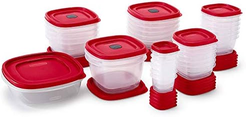 Rubbermaid 60-Piece Food Storage Containers with Lids, Microwave and Dishwasher Safe, Red Color, Ideal for Meal Prep and Pantry Storage - Image 2