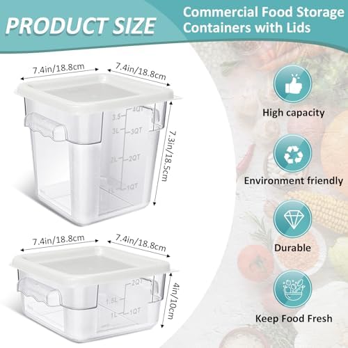 Yungyan 16 Pcs Restaurant Food Storage Containers with Lids Set, White Lids - Image 2