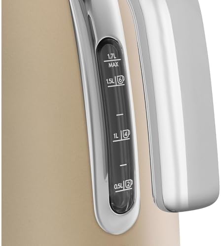 SMEG KLF03 Electric Kettle 1.7L (7 Cup), Retro Hot Water Boiler for Tea & Coffee, Fast Boiling, Auto Shut-Off, Soft Open Lid, 360° Swivel Base Countertop Kettle – Matte Champagne - Image 3