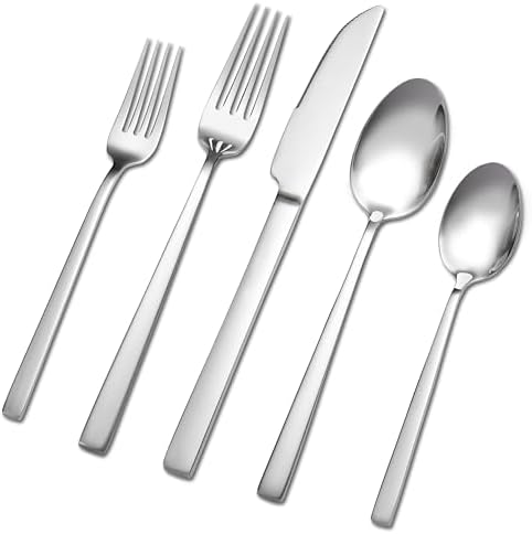 Silverware Set, Mirror Polished Flatware Cutlery Set for 8 by Unknown