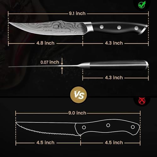 CoquusAid Steak Knives Set of 4, 4.8 Inch Fine-Edge Table Knives with Rest - Image 6