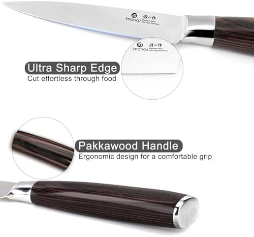 imarku Paring Knife 3.5 Inch, Japanese High Carbon Stainless Steel - Image 6