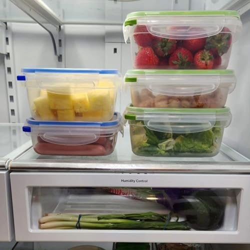 Sterilite Ultra-Seal 3.1 Cup Rectangle, Airtight Food Storage Container, Latching Lid, Microwave and Dishwasher Safe, Clear With Green Gasket, 18-Pack - Image 3
