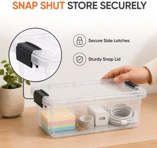 Superio 1.85 Quart Clear Plastic Storage Boxes with Lids, Stackable Organizer Containers, BPA-Free Storage Bins for Home, Office, School & Dorm, 2 Pack - Image 6