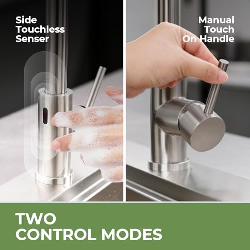 VFAUOSIT Touchless Kitchen Faucet with Pull Down Sprayer, Brushed Nickel - Image 2