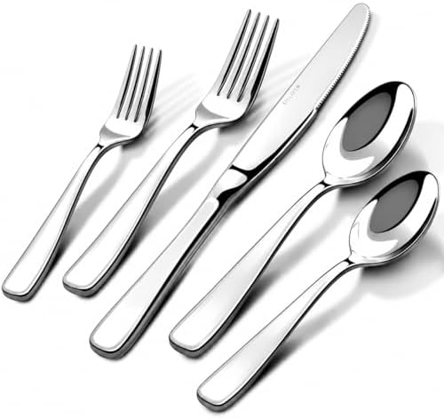 18/10 Silverware Set for 8, Heavy duty Stainless Steel Flatware Cutlery Set by Unknown