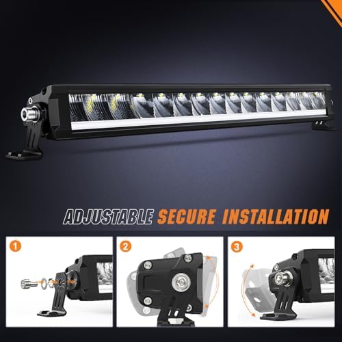 Nilight LED Light Bar with Amber DRL 19.5 Inch 75W Single RowLight - Image 7
