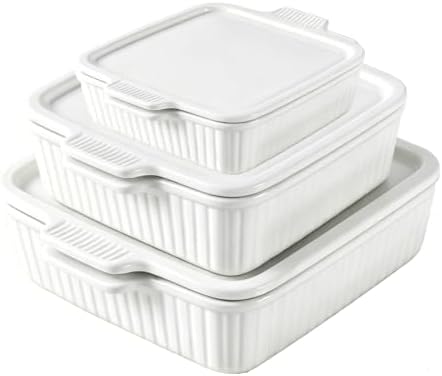 Casserole Dishes for Oven with Lid, Ceramic Baking Dishes Set of 3 by Unknown