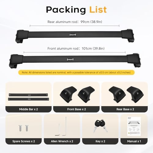 Powerty Roof Rack Cross Bars for 2021-2026 KIA Sorento/Sorento Hybrid Accessories with Flush Side Rails, 268 LBS Heavy Duty Anti-Theft Lockable Roof Rails Crossbars Luggage Racks (NOT for X-Line) - Image 5