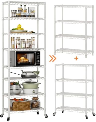 Golpart 8Tier Adjustable Storage Shelves Metal Wire Shelving Standing Shelf - Image 5