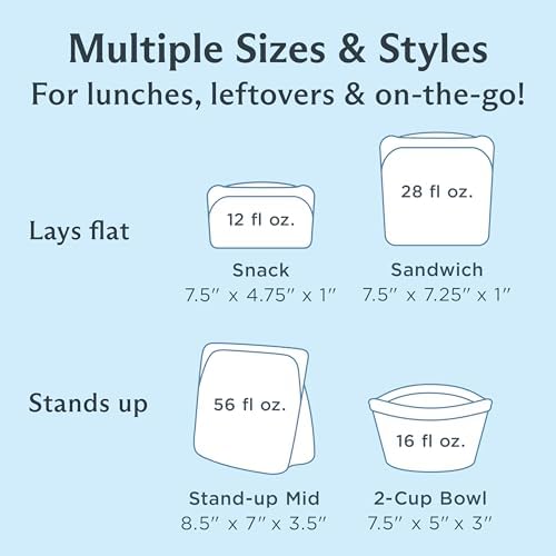 Stasher Premium Reusable Silicone Storage Bags, Starter Kit, Clear (Pack of 24) - Image 4
