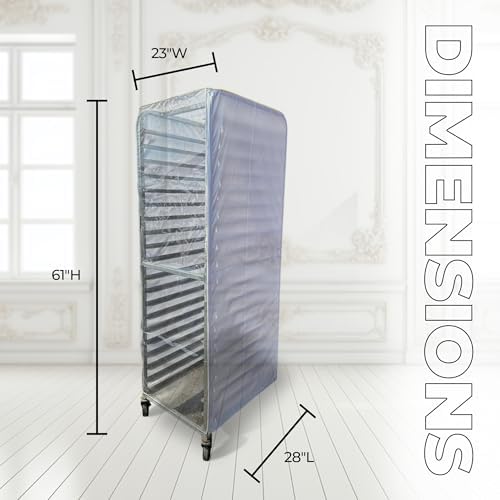 Bakery Food Pan Sheet Rack Cover | Size: 23"W x 28"L x 33"H | Material: Heavy-duty Nylon | Zippers:2 | Color:White | Pack of 1 - Image 4