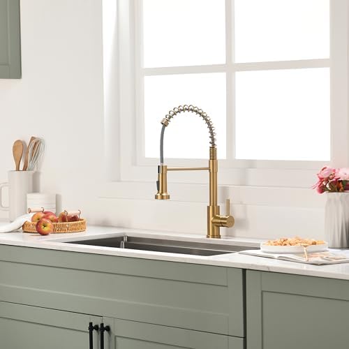 GIMILI Kitchen Faucet with Pull Down Sprayer Brushed Gold - Image 7