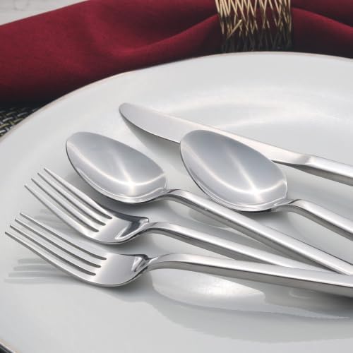 Alata Cube 40-Piece Forged Stainless Steel Mirror Flatware Set for 8 - Image 3