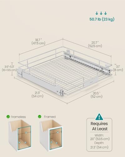 SONGMICS Pull Out Cabinet Organizer 20.5 W x 21.3" D, Easy Pull-Out - Image 6
