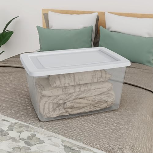 Sterilite Clear Storage Box Stackable Tote, 58 Quart, 12-Pack - Image 4
