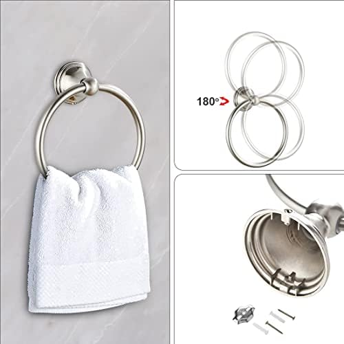8Pcs Brushed Nickel Bathroom Accessories Set Towel Racks for Bathroom - Image 3