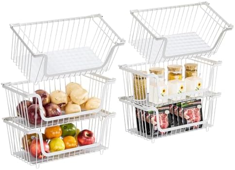 GAOKASE 6 Pcs Stackable Wire Baskets for Pantry Organizers and Storage, by GAOKASE