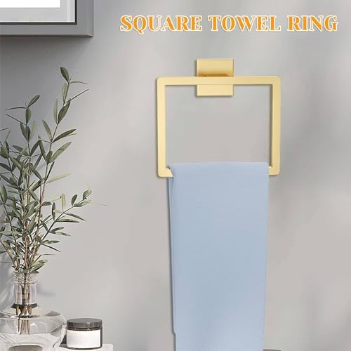 10 Pieces Brushed Gold Towel Bar Set Bathroom Hardware Accessories Set Upgraded Toilet Paper Holder Towel Holder/Racks Set for Bathroom Stainless Steel Wall Mounted 23.6in - Image 4