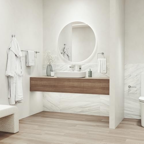 VIGO Cass 4 Pieces Bathroom Hardware Set, 24 inch Towel Bar, Hand Towel Holder, Robe Towel Hook, Toilet Paper Holder Wall Mounted, Stainless Steel Bath Accessory Set Chrome Finish - Image 4