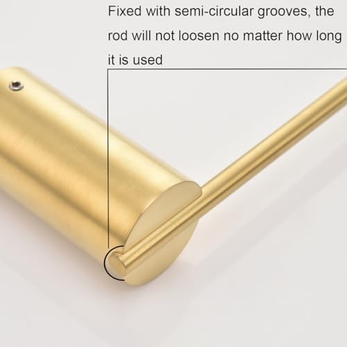 RANDOM Brushed Gold Bathroom Hardware Set SUS304 Stainless Steel Brushed Gold Towel Bar Set Includ 18 inch Towel Bar Toilet Paper Holder and 2 Towel Hooks Wall Mounted.96068S-4BG - Image 4
