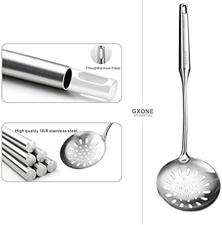 Slotted Spoon,Strainer Skimmer Ladle for Cooking and Frying,15.8Inch - Image 3