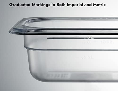 CURTA 6-Pack 1/9 Size 2.5" Deep NSF Polycarbonate Food Pans | Dishwasher & Freezer Safe Clear Container for Prep Tables, Buffet, Salad Bar, Commercial & Home Kitchen - Image 4