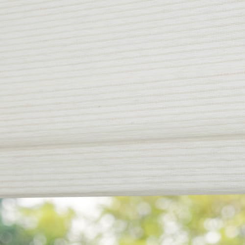 Blackout Cordless Bamboo Roman Shades, Woven Wood Blinds for Indoor Windows by AimnidBlinds