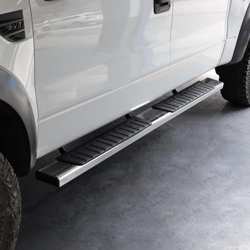COMNOVA 6 Inches Double Cab Running Boards Compatible with 2007-2018 Chevy Silverado/GMC Sierra 1500 Extended Cab, 2007-2019 Silverado/Sierra 2500HD 3500HD, Stainless Steel Silverado Running Boards. - Image 2