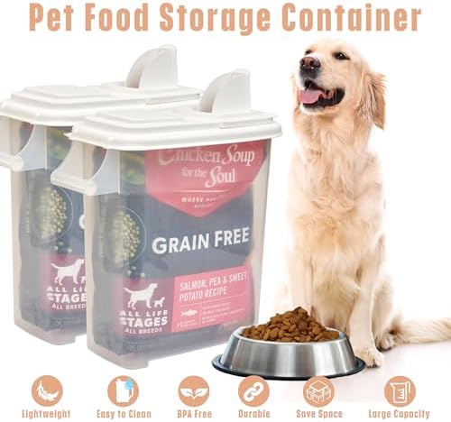 Buddeez Pet Food Storage Dispensers - Dog Food Storage Containers, Cat Food Containers, Bird Seed Containers w/Handle and Flip Lid, 8 Gallon(2 pack) - Image 3