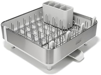 Joseph Joseph Extend Steel Plus Extendable Dish Rack Steel, Small to Large Dish Drainer with Wine Glass Holder & Drain Spout - Image 2