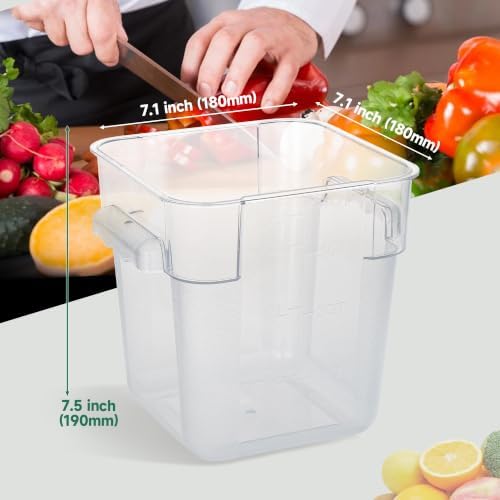 4 Pack 4 Qt Square Polycarbonate Food Storage Containers with Lids - Image 3