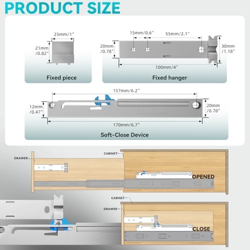 1 Pair Universal Soft Close Drawer Adapters - Image 2
