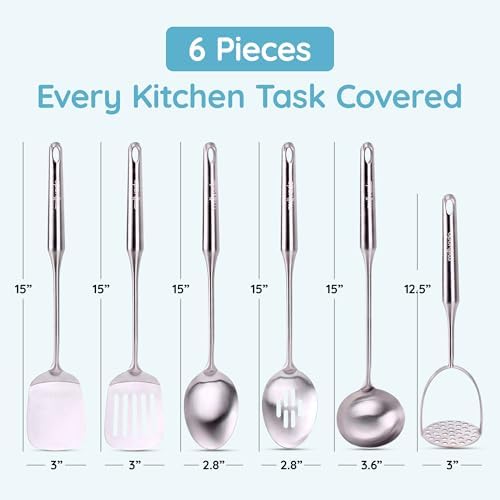 Millvado Big Cooking Spoon Stainless Steel - 15 In. Metal Kitchen Utensil - Image 4