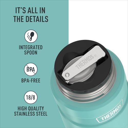 THERMOS Stainless King Food Jar with Spoon, 16oz, Matte Teal - Image 4