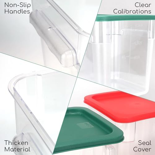 6 Pack 8 Qt Food Storage Containers with Lids, Commercial Clear Square - Image 3