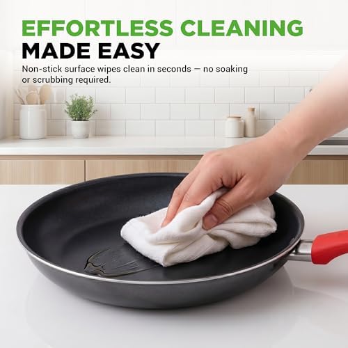 NutriChef 21-Piece Nonstick Cookware Set - PTFE/PFOA/PFOS Free Heat Resistant Lacquer Kitchen Ware Pots Pan w/ Cool-Touch Handles, Saucepan, Fry Pans, Lid, Bakeware, For Gas Electric Ceramic Cooktops - Image 4