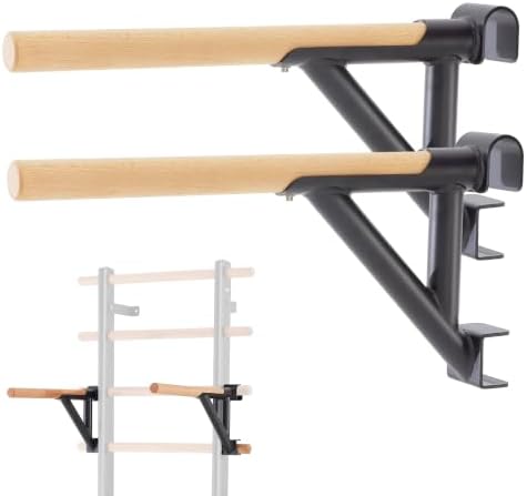 DHT Wood Stall Bar, Swedish Ladder Suspension Trainer with 9 Strategic Rods, for Home, Gym, School and Clinics, Black by DynamicHealthTech